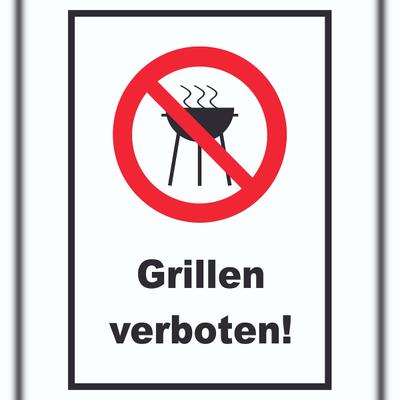 HB-Druck Grillen verboten Schild A2 Rückseite selbstklebend