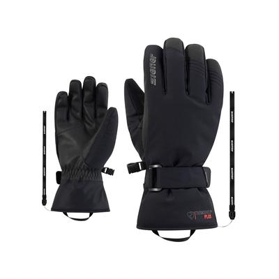 Skihandschuhe ZIENER "GHOMAS-Z AQUASHIELD PrimaLoft", Herren, Gr. 8,5, schwarz, Kunstfaser, Handschuhe, wasserdicht, winddicht, atmungsaktiv, extra warm durch PrimaLoft