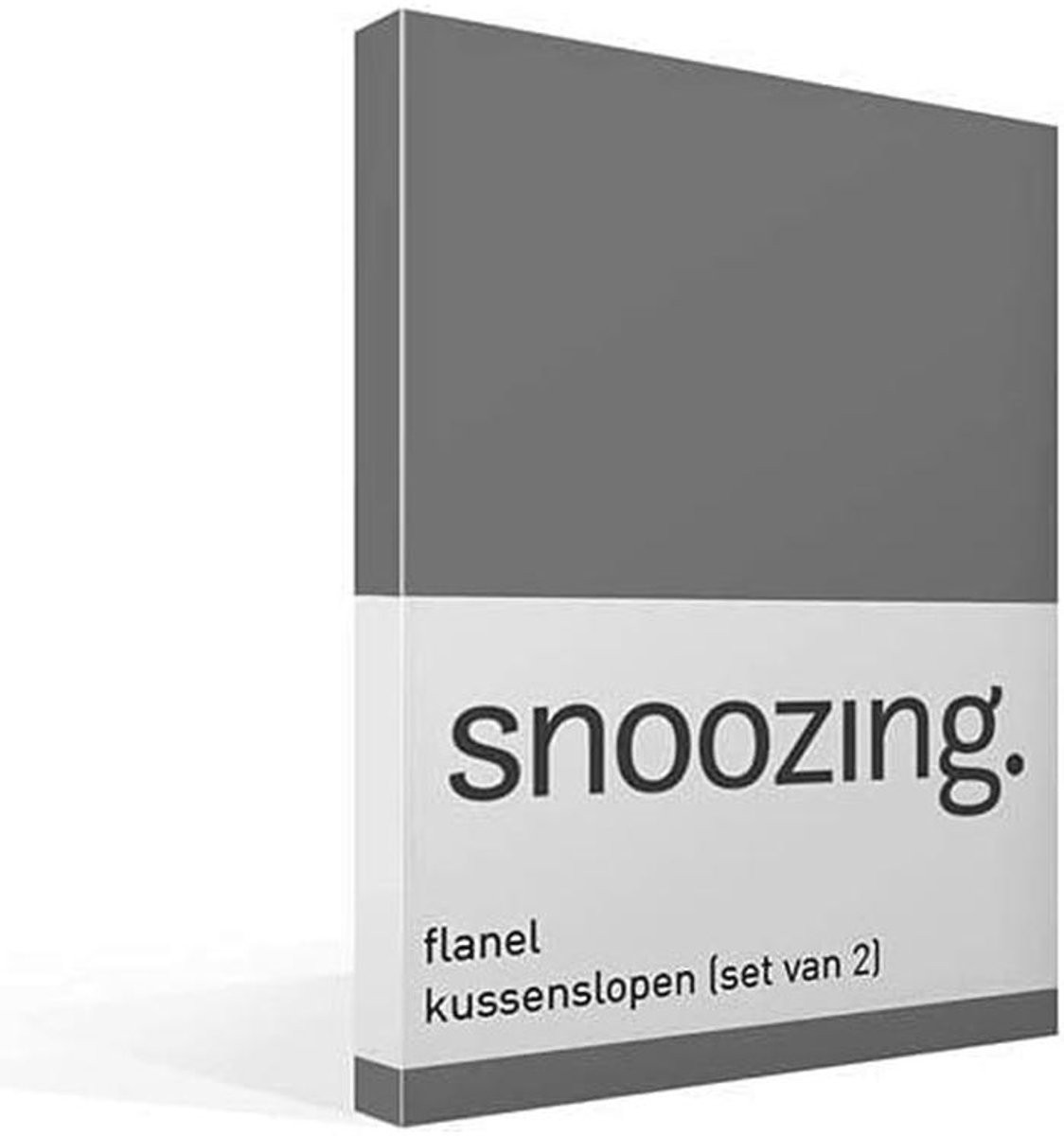 Set van 2 Flanellen Kussenslopen - Antraciet - 60 x 70 cm