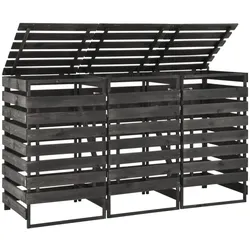 vidaXL Mülltonnenbox für 3 Tonnen 210x75x121 cm Kiefer Massivholz