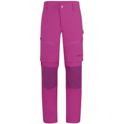 Trollkids, Unisex, Outdoorhose, Kid's Nordfjord Zip-Off Pants Slim Fit (140), Rosa