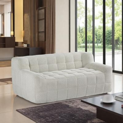 "64.57"" Velvet 2-Seater Full Compression Sofa with Memory Foam and No Assembly Required"