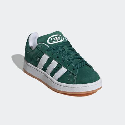Sneaker ADIDAS ORIGINALS "CAMPUS 00S", Mädchen, Gr. 38,5, grün (drkgrn, ftwwht, oweiß), Leder, Synthetik, Schuhe Sneaker, mit Gummilaufsohle, mit Schnürung