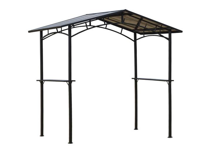 ComfortXL Pavilion De-12562 2,5/1,5 m mit 2 Ablagen Schwarz, Metall, 149x230x246 cm, Sonnenschutz, Pavillons