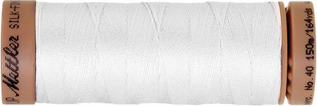 Mettler Silk Finish Cotton Maschinen- & Handquiltgarn, Stärke: 40, 150m-Spule, weiß
