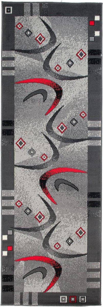 Grijs Loper Tapijt voor Gang, Slaapkamer of Keuken - 70 x 300 cm