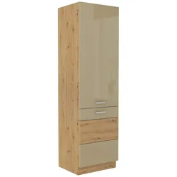 Küchen Hochschrank 60 Eiche Artisan Cappuccino Hochglanz Küchenzeile Küchenblock