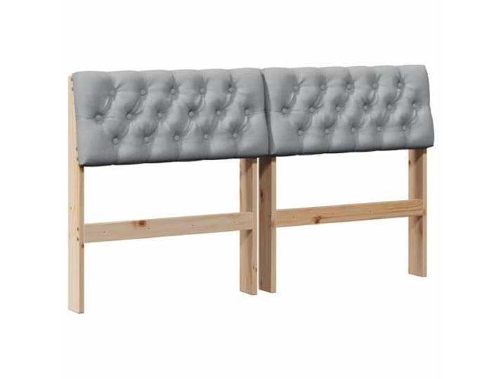 KTHLBRH Gepolstertes Kopfteil hellgrau 135 cm Kiefer massiv Weicher Stoff, massive Kieferstruktur, einfache Reinigung, minimalistisches Design, Rückseite fertig