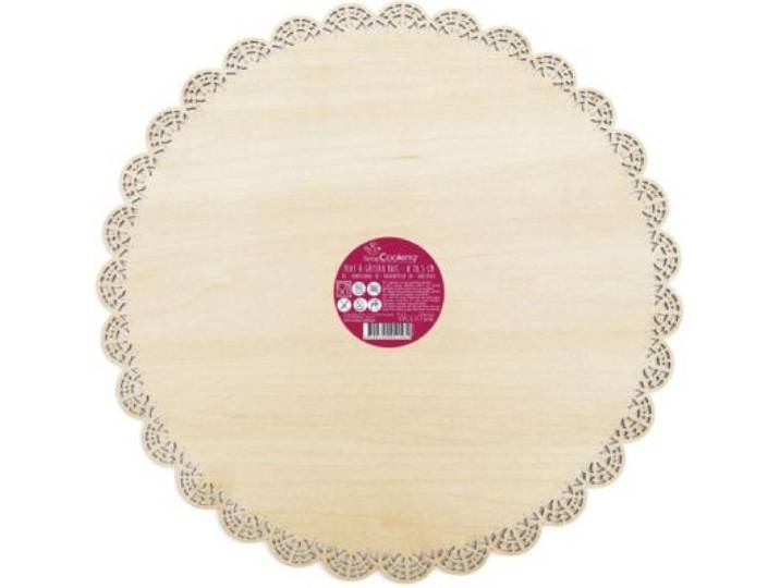 Scrapcooking - Support Gâteau Rond Dentelle Bois 29cm