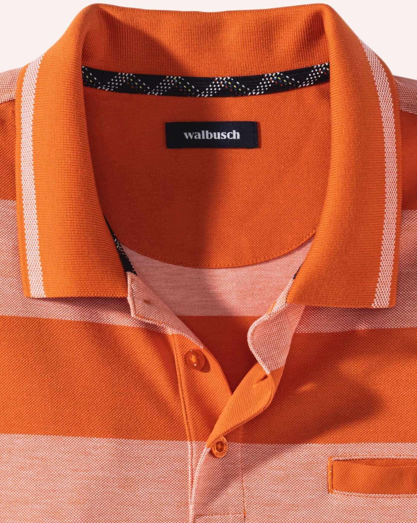 Walbusch Extraglatt-Polo Klimakontrolle, , Farbe Orange, 62/64, bügelfrei mit weicher Baumwolle Herren
