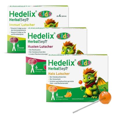 Hedelix HerbalSept Lutscher-Set Kids 3x6 St Bonbons