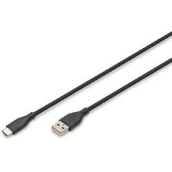 Digitus USB-C Silikon Anschlusskabel, 0,5m, schwarz