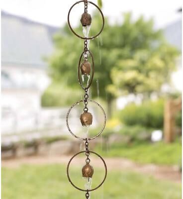 LightInthebox Wind Chimes Metal Rain Chain Butterfly Chimes and Cups Rain Catcher for Gutter Roof Decor Metal Drainage Rain Chain