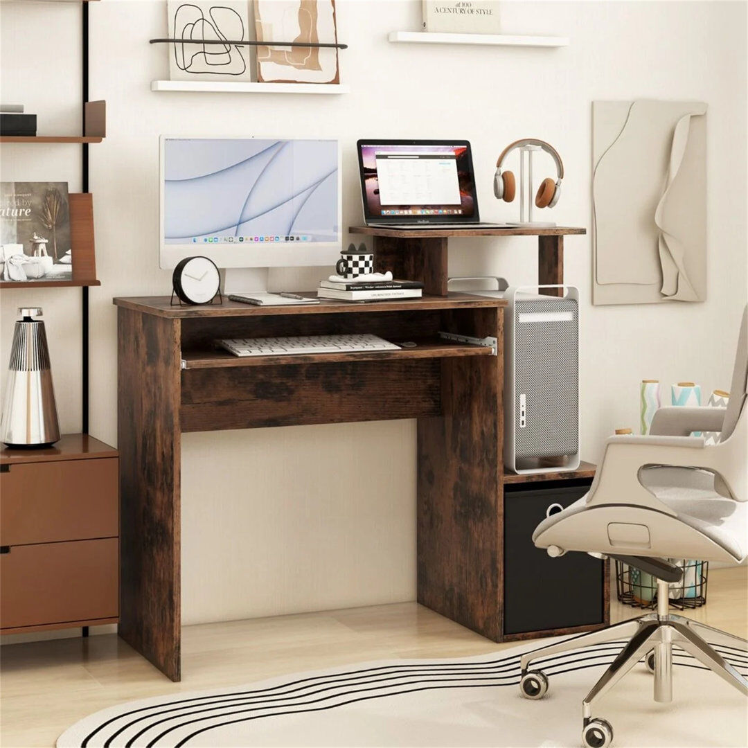 Lily Manor Computer Desk Brown 87cm H X 100cm W X 40cm D