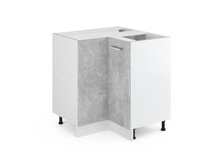 Vicco Eckschrank FÜR Hausrat R-Line Beton 75.6 cm mit Tür, ohne Arbeitsplatte, Grau, Holzwerkstoff, 2 Fächer, Formgebogen, 75.6x81.6x46 cm, Waschküche, Mehrzweckschrank
