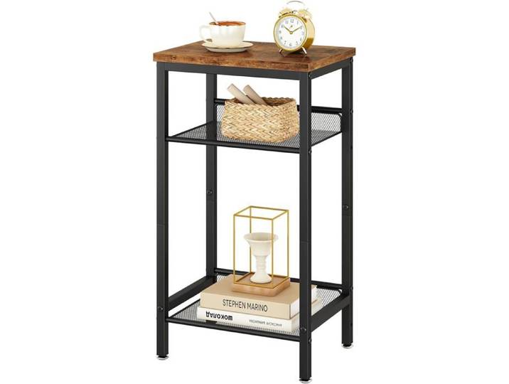 Side Table Side Table Bedside Shelf Telephone Table Bedside Cabinet Adjustable Mesh Industrial Style for Living Room