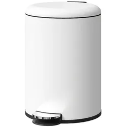 OKWISH Treteimer Kunststoff cremeweiß 36x30x44,5 cm, 20 L, Soft-Close-Deckel, Inneneimer, platzsparend