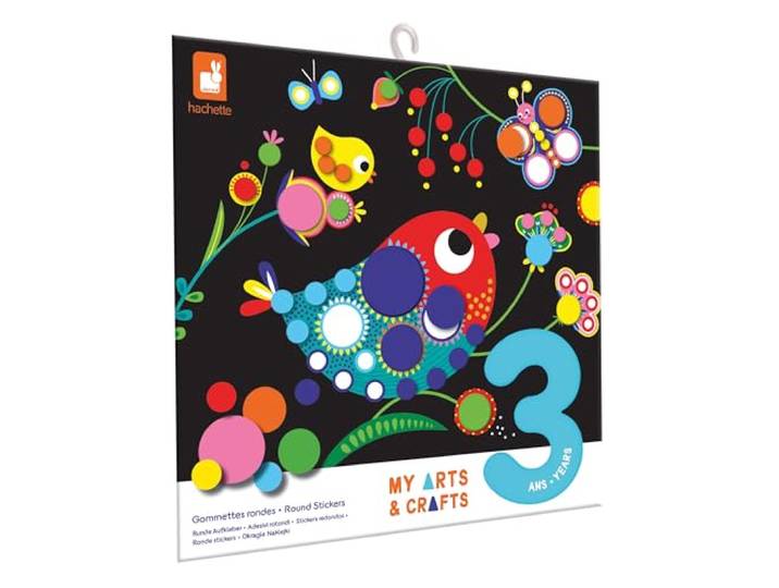 Janod - My Arts & Crafts – vanaf 3 jaar – ronde stickers – 4 schilderijen – creatieve vrijetijdsset voor kinderen – leren fijne motoriek en concentratie – J09146