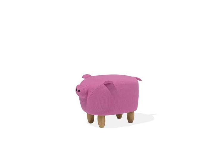 Beliani - Tabouret enfant en tissu rose PIGGY