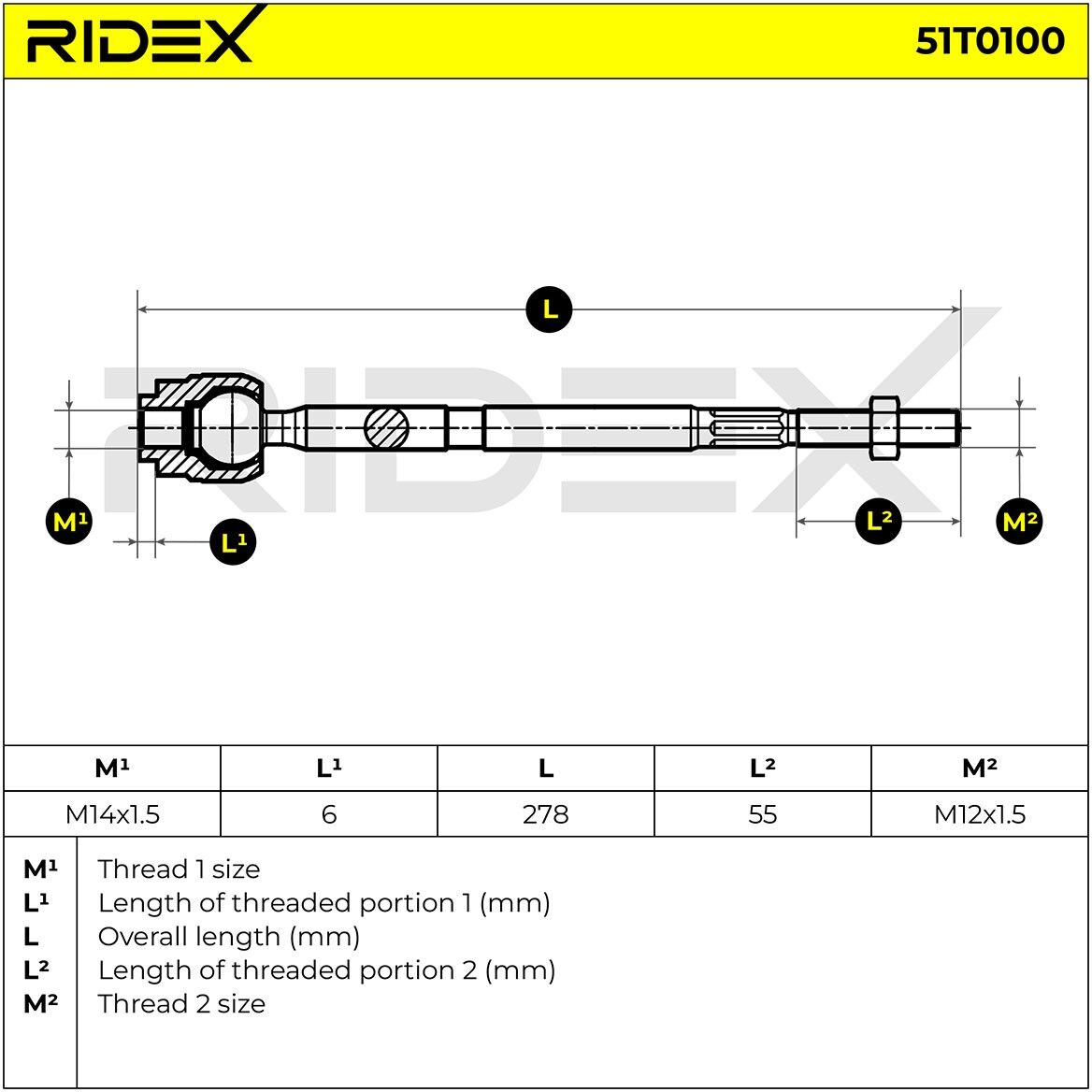 RIDEX 51T0100 Inner tie rod