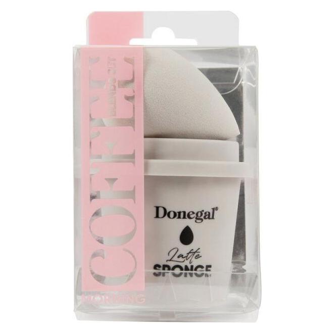 Donegal Gąbka do makijażu Morning Coffee - Latte z etui (4350) 1szt (5907549243507)