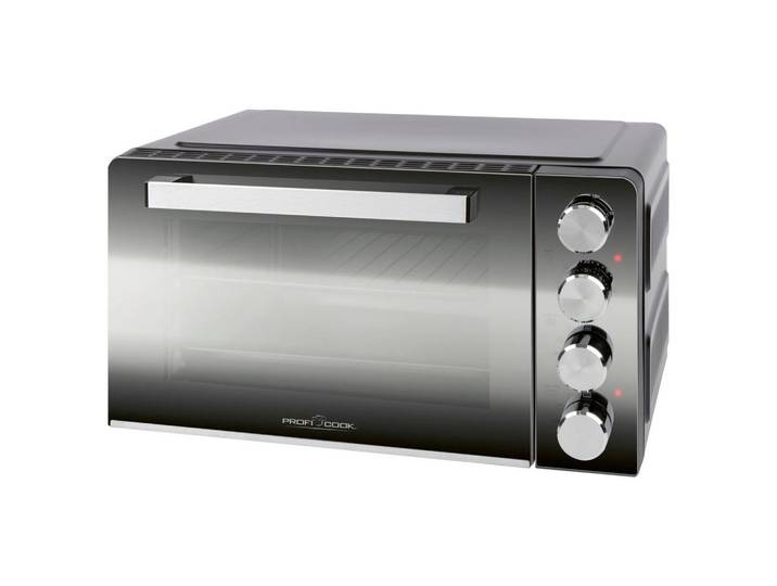 Bomann Minibackofen, Schwarz, Glas, Metall, 52.4x29.7x41.7 cm, Innenbeleuchtung, Timer, herausnehmbares Krümelblech, akustisches Signal Ein-/Aus, Küchengeräte, Sonstige Küchengeräte
