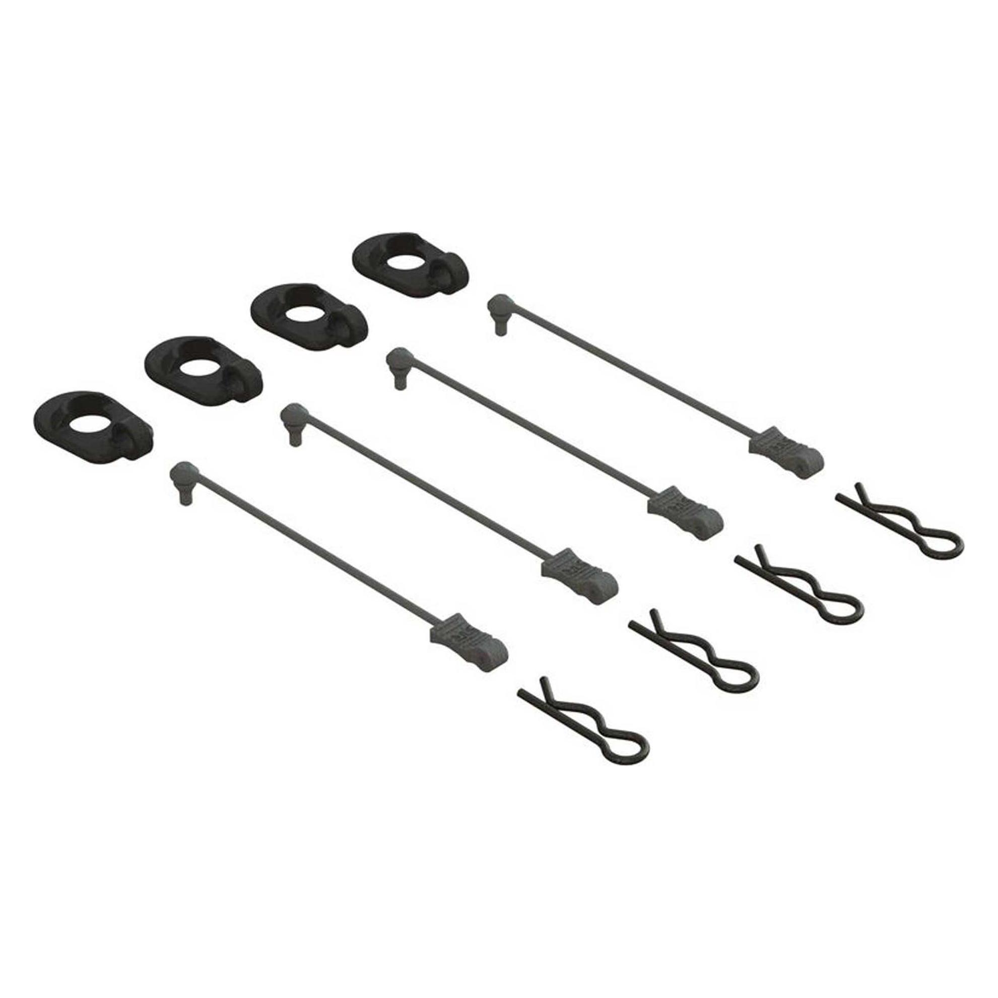 Arrma body clip retainers 1/5 scale (black, 4) (ARA390294)