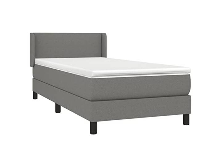 vidaXL Boxspringbett mit Matratze Dunkelgrau 100x200 cm Stoff