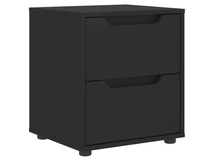 GHVBNMF Nachttisch Schwarz 45x40x50cm Holzwerkstoff mit 2 Schubladen Stilvoller Beistelltisch fürs Schlafzimmer mit 2 geräumigen Schubladen für ordentliche Aufbewahrung.