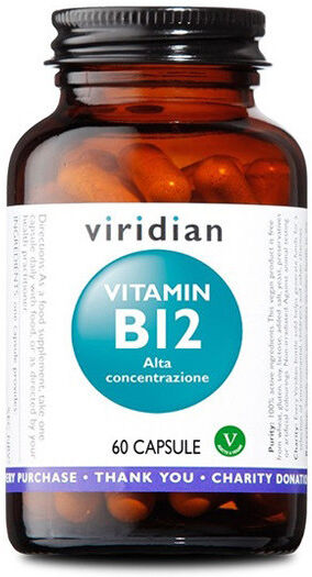 Natur Srl Viridian Vitamin B12 High Potency 60 Capsule Viridian Vitamina B12 Alta Concentrazione