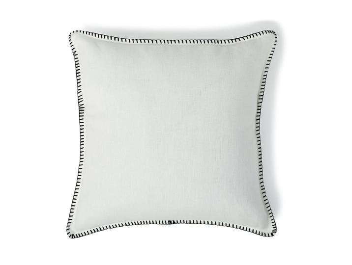 Housse de coussin lin lavé 50x50 blanc & noir