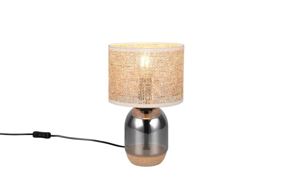 Landelijke schemerlamp Tara Trio beige en transparant - Diameter: 20 cm