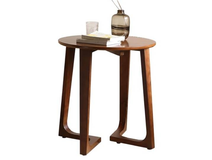 ROHCGHC Beistelltisch, Nachttisch, moderner Beistelltisch, Holz-Akzenttisch(/Walnut,60x63 cm)
