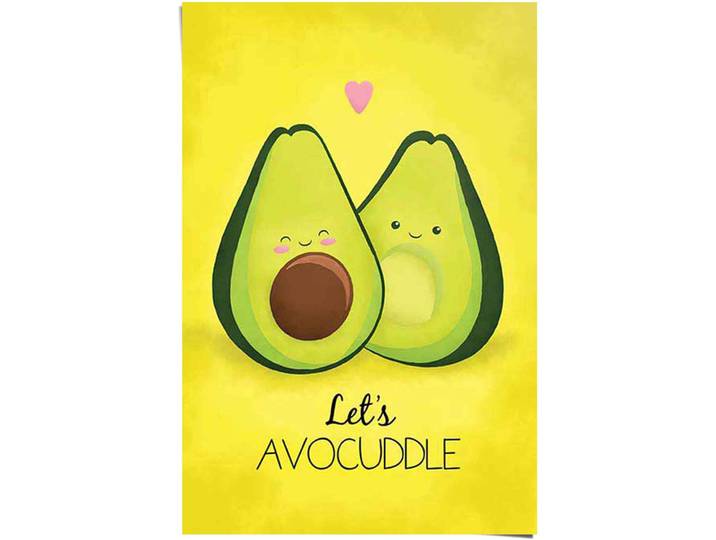 Poster REINDERS Avocado let´s avocuddle , gelb (farbe bild(er): gelb), B:61cm H:91,5cm, Papier, Bilder, Poster