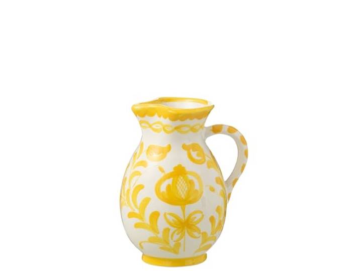 PITCHER GRANADA Ceramic WHITE/GEEL MEDIUM