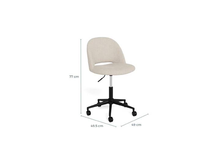 Drehstuhl AC DESIGN Allan , beige, Metall, Polyester, Stühle, Drehstuhl
