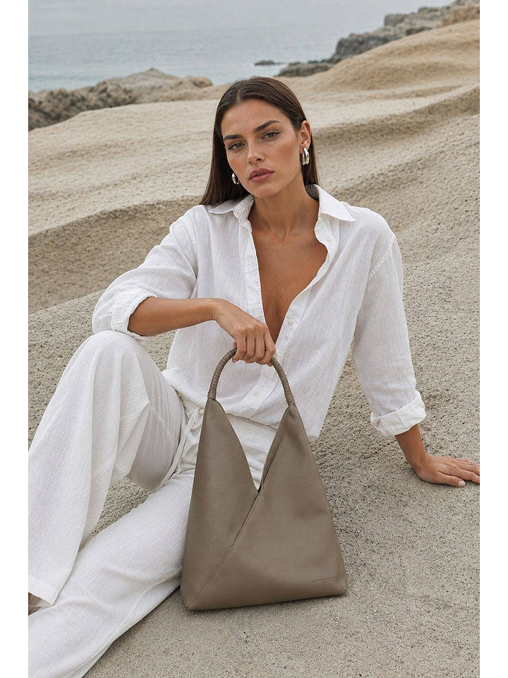Christian Laurier Leder-Schultertasche "Celiah" in Taupe - (B)20 x (H)32 x (T)10 cm - onesize