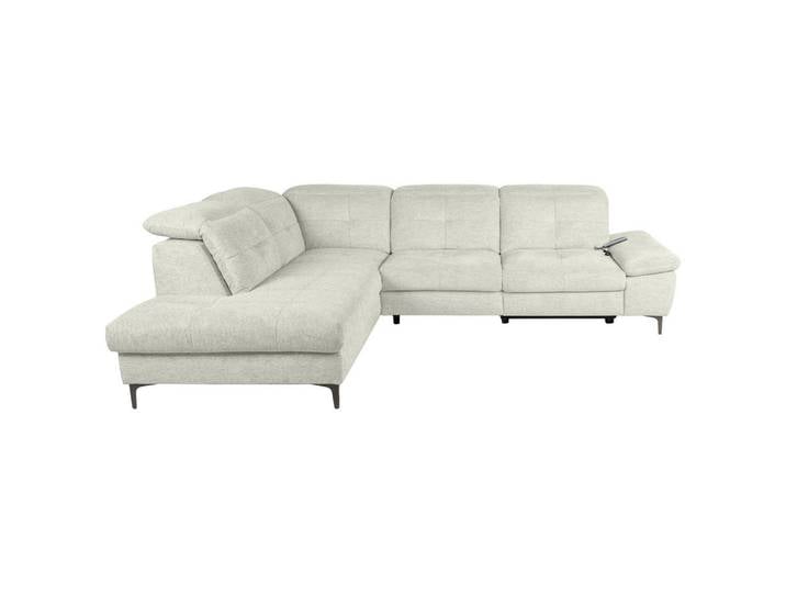 Carryhome Ecksofa, Natur, Metall, 5-Sitzer, Ottomane links, L-Form, 288x225 cm, Stoffauswahl, seitenverkehrt erhältlich, Rücken echt, motorische Relaxfunktion, Wohnzimmer, Sofas & Couches, Wohnlandschaften, Ecksofas