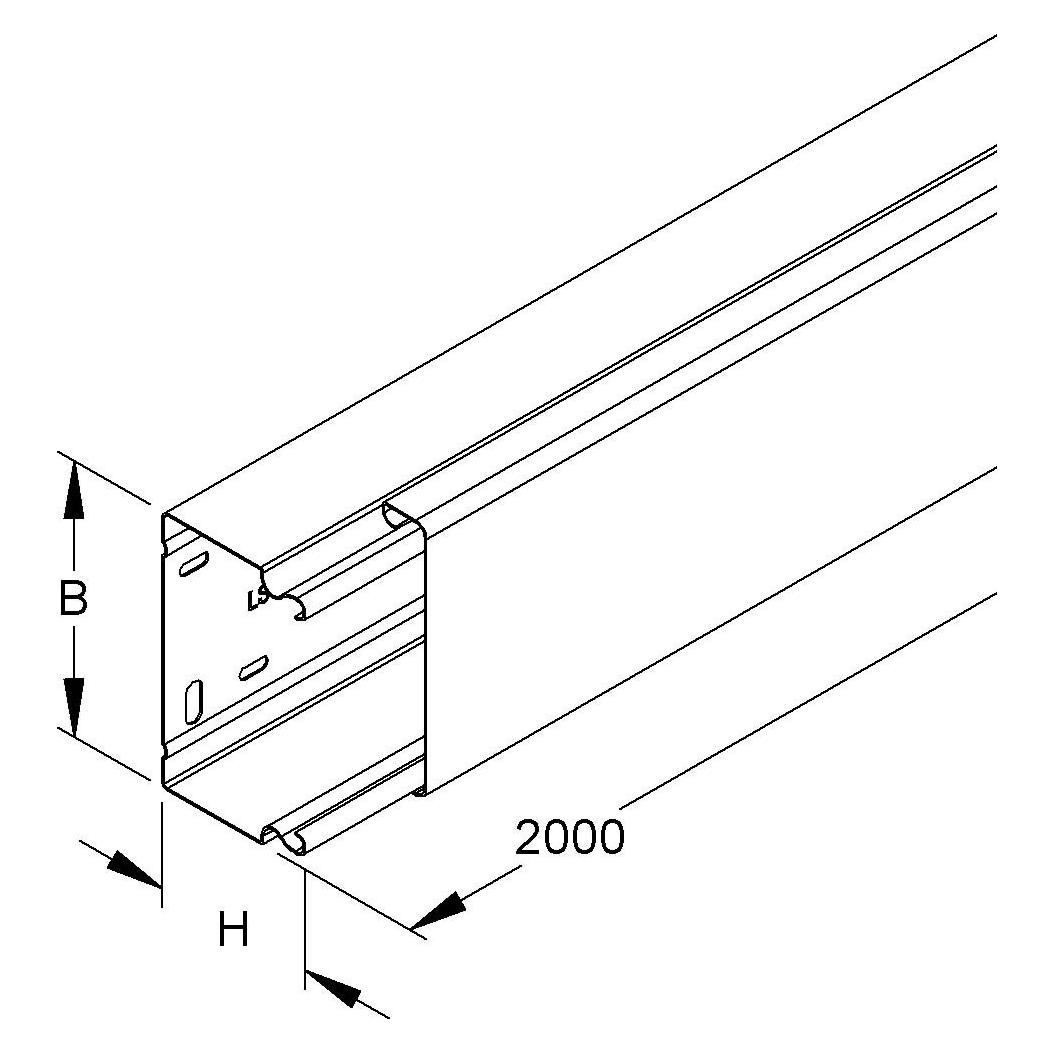 Niedax NIE LLK60.150 Leitungsschutzkanal mit Deckel 60x150x2000mm bandverz. (200 cm) (LLK60.150)
