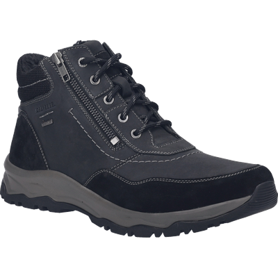 Schnürboots JOSEF SEIBEL "Leroy 57", Herren, Gr. 42, Warmfutter, schwarz, Leder, Schuhe Schnürboots, Trekking Schuh, Bequemschuh in Schuhweite H