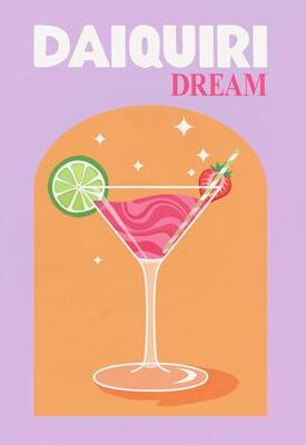 Inspired Finds Colorful Cocktail Canvas Wall Art Set Trendy Bar Cart Drink Posters daiquiri Cocktail Poster 11.81x15.75in