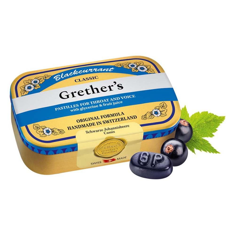 Hager Pharma GmbH Grethers Blackcurrant Gold zuckerhaltig Pastillen Dose 06989667