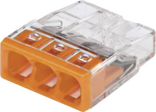 WAGO 2273-203-1 2273 Dosenklemme flexibel: - starr: 0.5-2.5mm² Polzahl: 3 Transparent, Orange
