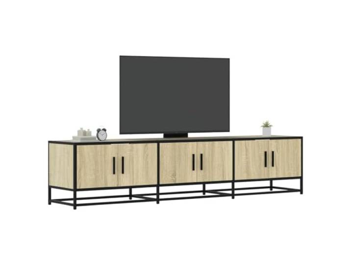 HEFZGDB TV-Schrank Sonoma-Eiche 180x35x41 cm Holzwerkstoff mit Metallgestell und reichlich Stauraum für Wohnzimmer, robuste Oberplatte, langlebiges Möbelstück, Aufbewahrung