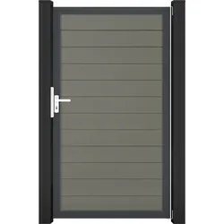 GroJa Solid Steckzaun Universal Einzeltor mit Anthrazitrahmen Grau