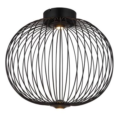 GLOBO LIGHTING Deckenleuchte "GALWAY", schwarz (schwarz matt), Ø 50cm H: 45cm, 1 Stk., Leuchten, Deckenlampe Metallstäbe 3000K 3 Stufen, Deckenleuchte