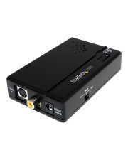StarTech.com Composite und S-Video auf HDMI Konverter / Wandler mit Audio 1080p Videokonverter Composite-Video Schwarz (VID2HDCON)