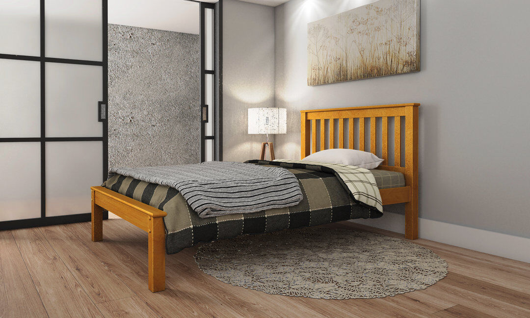 Brambly Cottage Rhoads Solid Wood Bed Frame Honey Double (4'6)