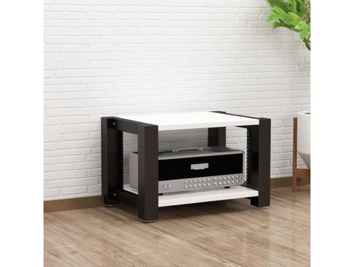 Hifi Rack Stereo-Rack Audio-Rack aus Massivholz und Metall, offenes Gestell 2/3/4/5-stufig mit absorbierenden Füßen, geeignet für Wohnzimmer, Spielzimmer und Schlafzimmer(D,15.7*20*23.6IN)