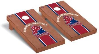 Skip's Garage FDU College at Florham Devils Rosewood Cornhole Board Set